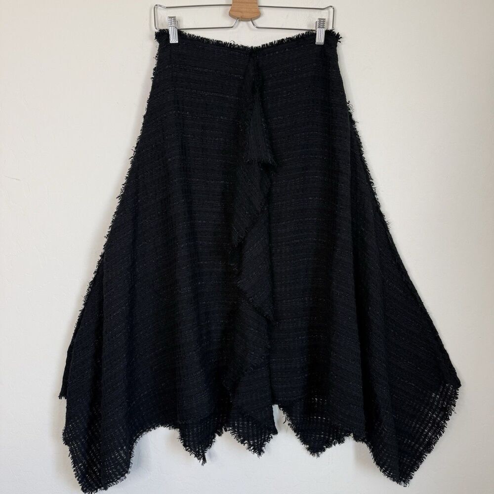 Proenza Schouler Size 8 Womens Tweed Woven A Line Asymmetric Midi Skirt Career - Picture 1 of 16